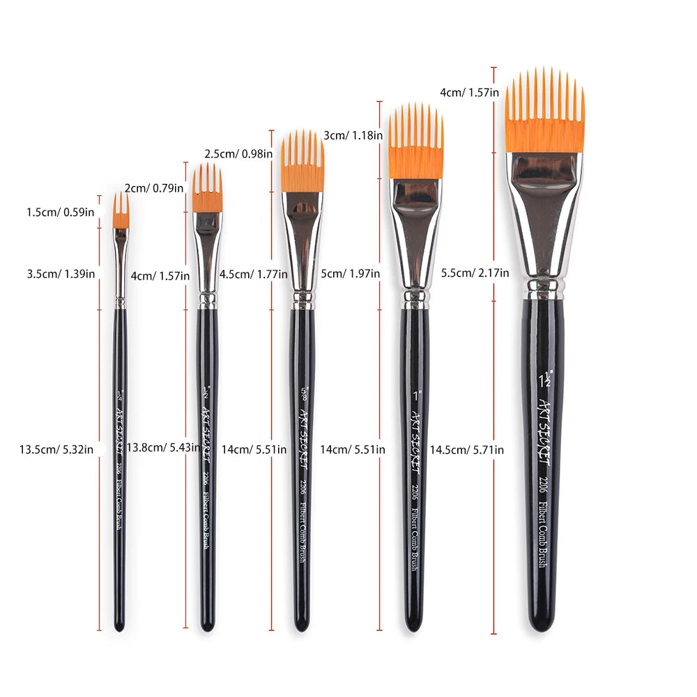 1-5pcs Watercolor Acrylic Paint Brush Synthetic Bristles