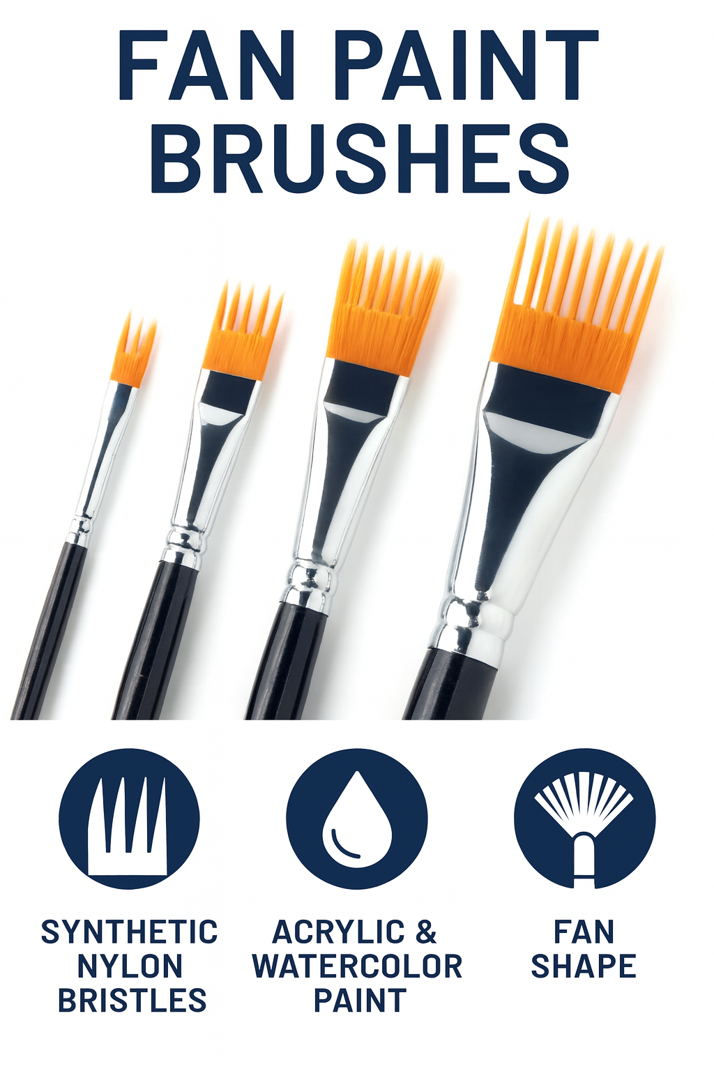 1-5pcs Watercolor Acrylic Paint Brush Synthetic Bristles